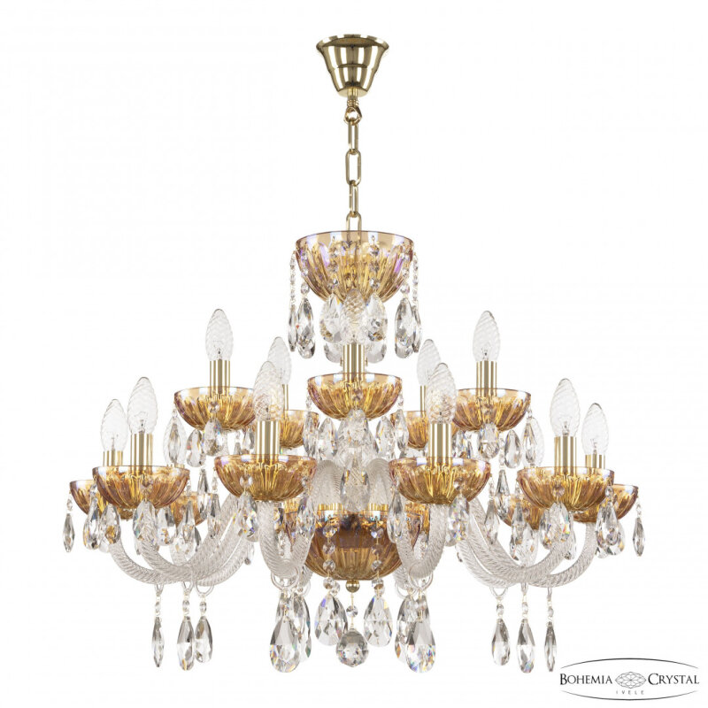 Подвесная люстра Bohemia Ivele Crystal 5417 5417/10+5/240 G Shampan/M-1H