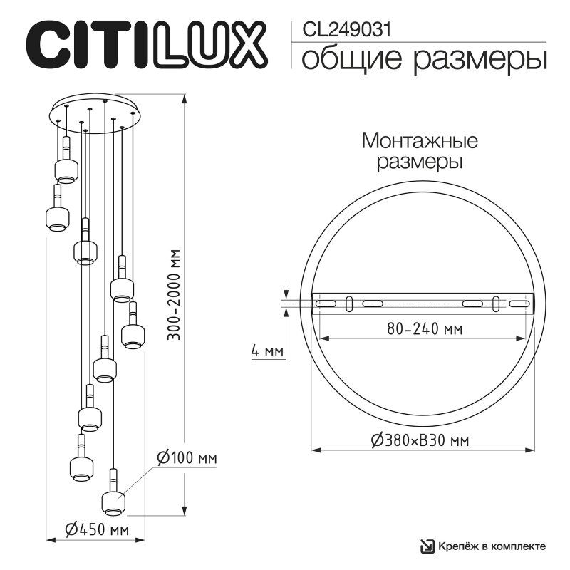 Подвесной светильник Citilux LASS CL249011