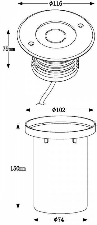 Светильник грунтовый встраиваемый Deko-Light Horologii 730449
