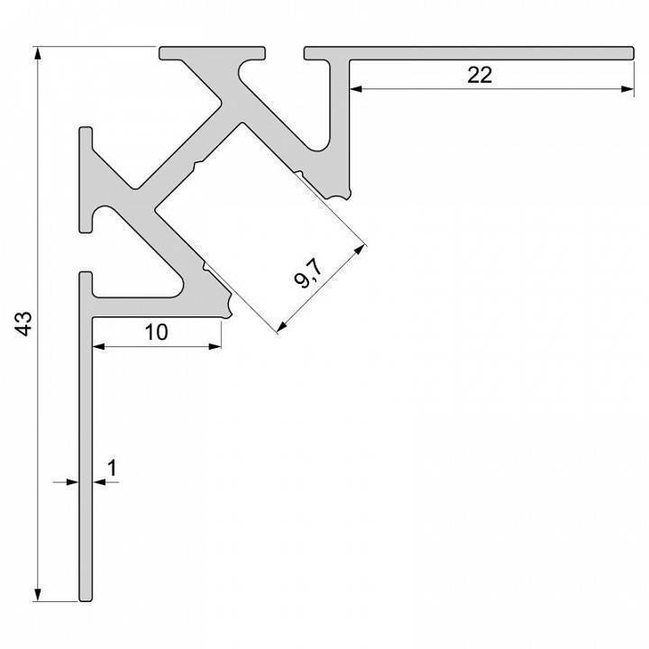 Профиль накладной Deko-Light EV-01-08 975341