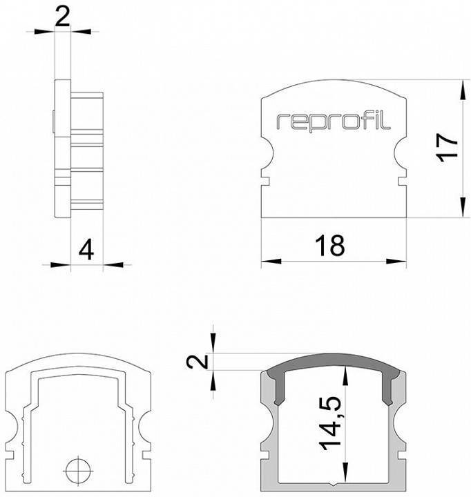 Набор заглушек для профиля Deko-Light F-AU-02-12 10 шт 978562