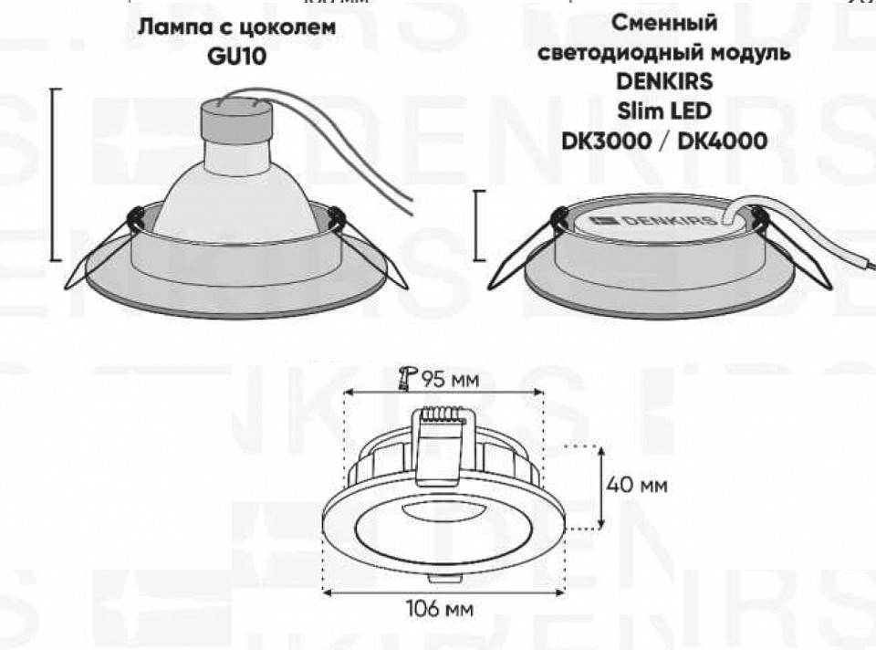 Встраиваемый светильник Denkirs Roto DK2120-BK