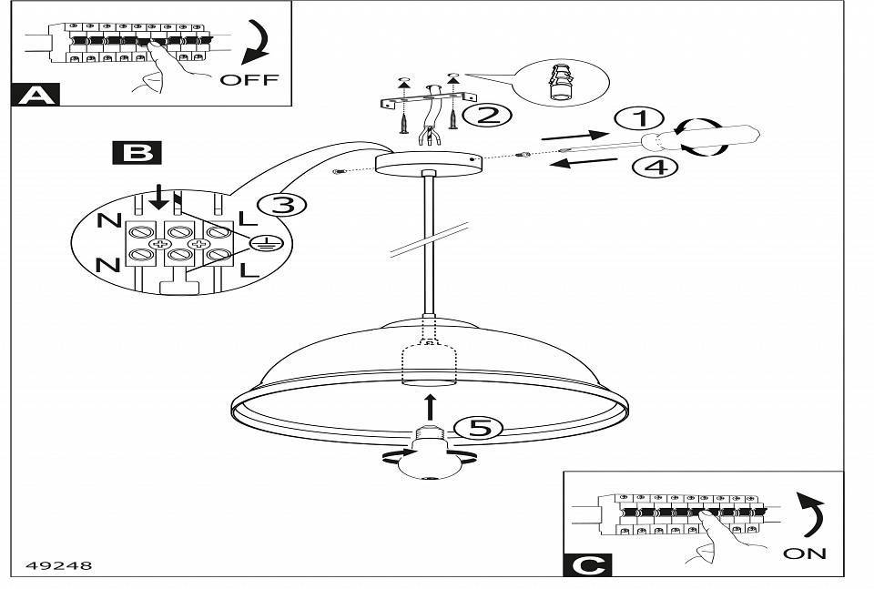 Подвесной светильник Eglo Truro 2 1хE27 Ø210 мм античное серебро 49248