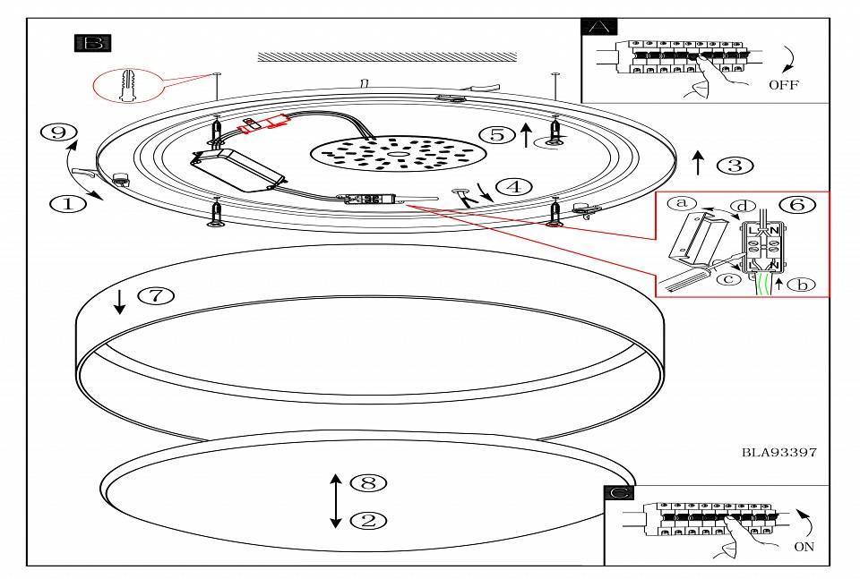 Накладной светильник Eglo Palomaro LED 405 мм 93397