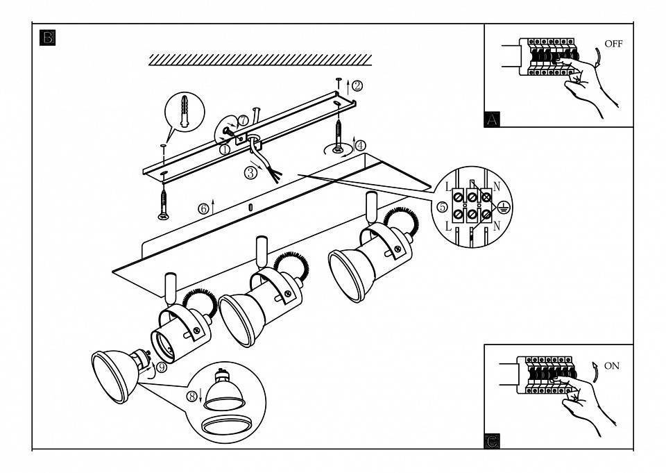 Спот Eglo Tukon 3 3хGU10 94146