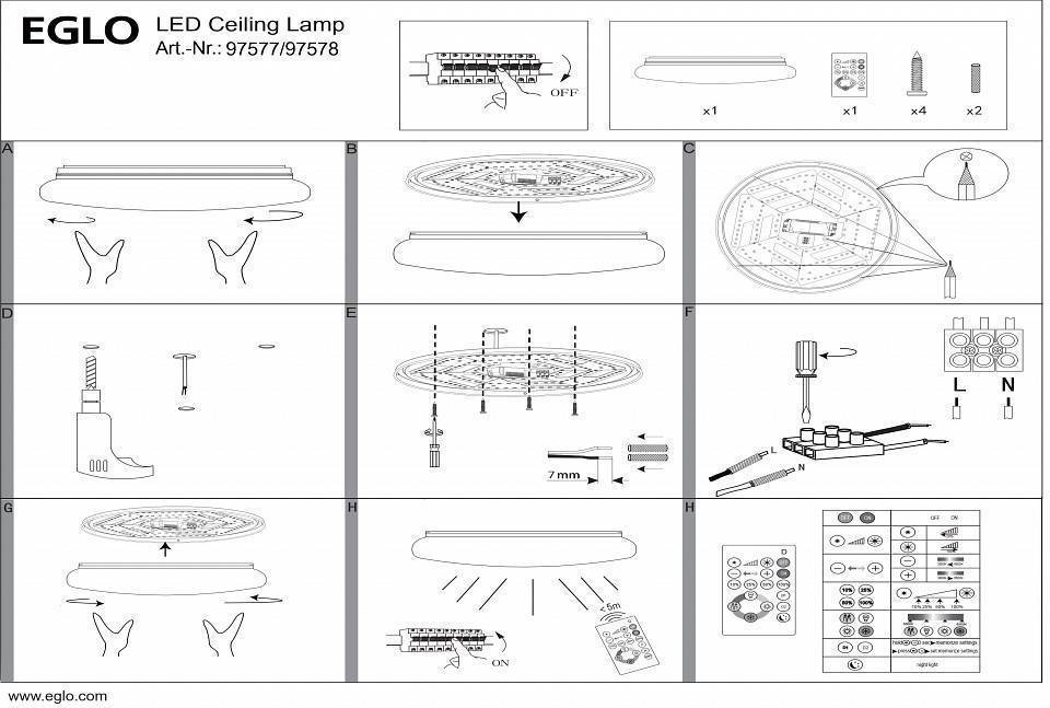 Светильник потолочный светодиодный Eglo Sileras 450 мм 97577