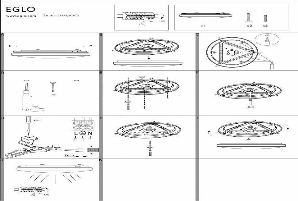 Светильник накладной Eglo Frania 11.5 Вт 280 мм 97872