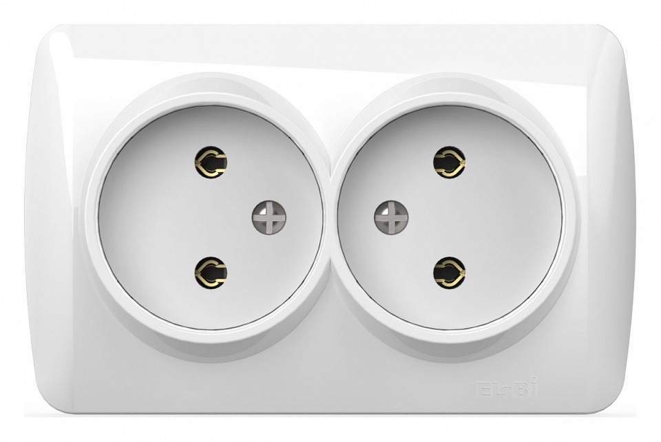 Розетка двойная без заземления Elbi Eleсtriс Alsu 7 504-010200-908