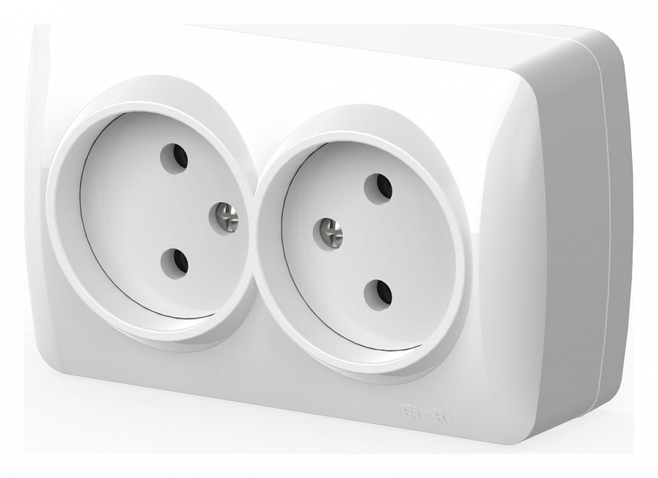 Розетка двойная без заземления Elbi Eleсtriс Alsu 7 504-010200-908
