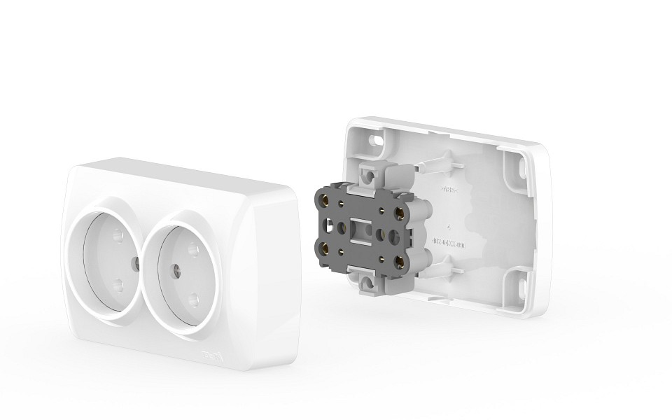 Розетка двойная без заземления Elbi Eleсtriс Alsu 7 504-010200-908