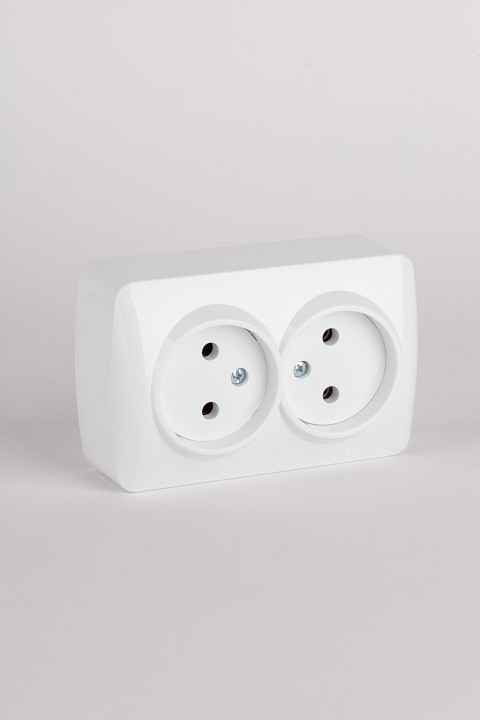 Розетка двойная без заземления Elbi Eleсtriс Alsu 7 504-010200-908