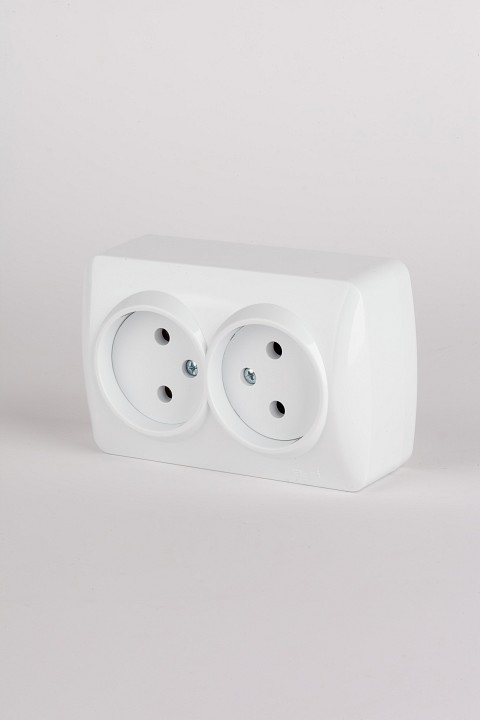 Розетка двойная без заземления Elbi Eleсtriс Alsu 7 504-010200-908