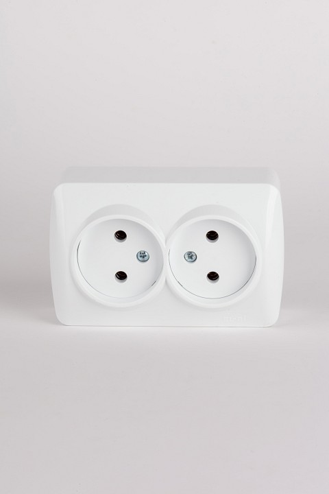 Розетка двойная без заземления Elbi Eleсtriс Alsu 7 504-010200-908