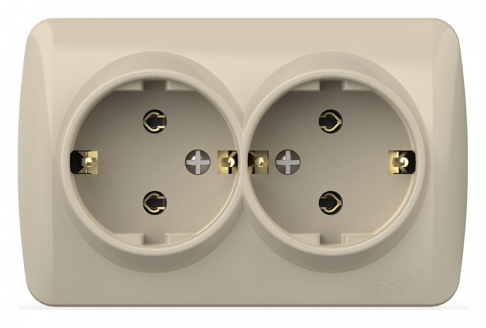 Розетка двойная с заземлением Elbi Eleсtriс Alsu 7 504-010300-907