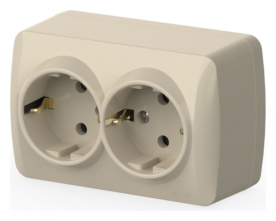 Розетка двойная с заземлением Elbi Eleсtriс Alsu 7 504-010300-907