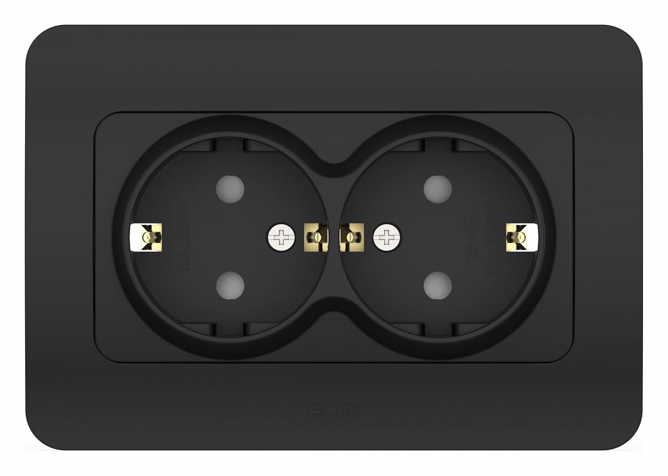 Розетка двойная с заземлением и со шторкой Elbi Eleсtriс Jazz 508-014800-917