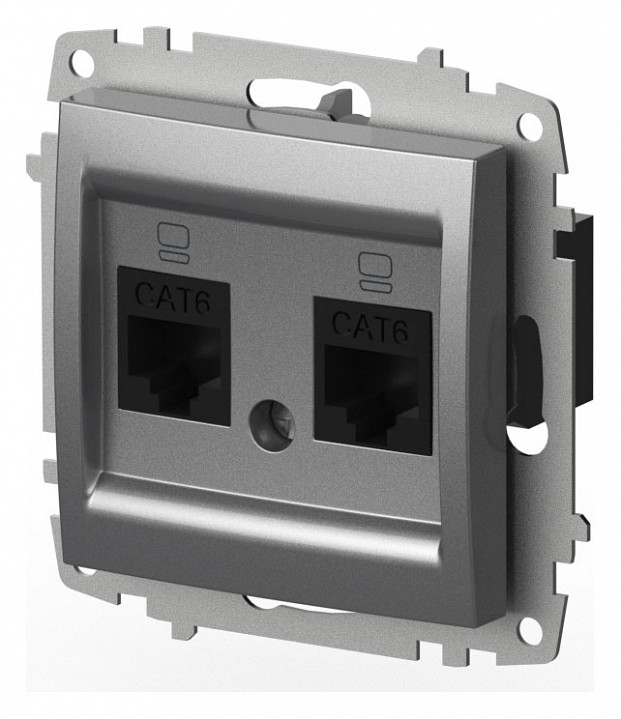 Розетка двойная Ethernet RJ-45 без рамки Elbi Eleсtriс Zena Vega 609-011000-248