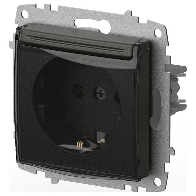 Розетка с заземлением с крышкой, без рамки Elbi Eleсtriс Zena Vega 609-011100-218