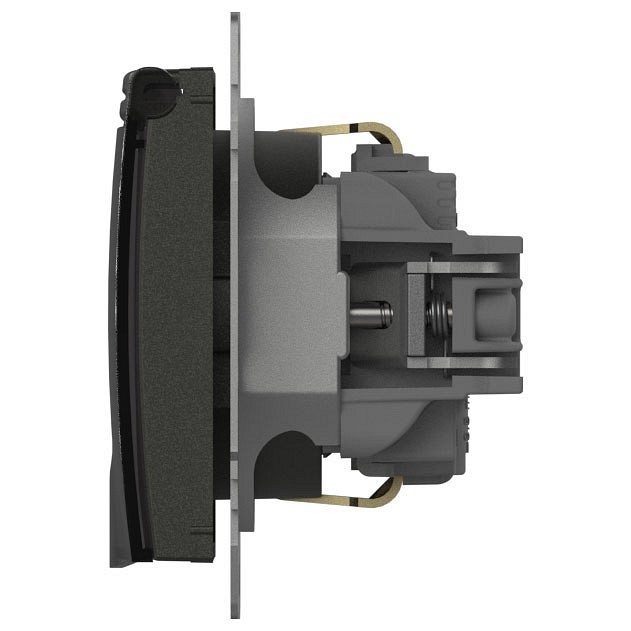 Розетка с заземлением с крышкой, без рамки Elbi Eleсtriс Zena Vega 609-011100-218