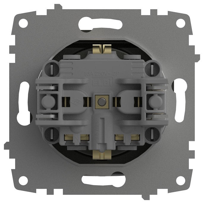 Розетка с заземлением с крышкой, без рамки Elbi Eleсtriс Zena Vega 609-011100-218