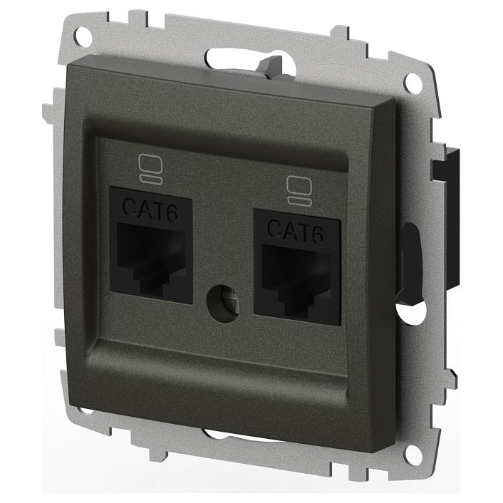 Розетка двойная Ethernet RJ-45 без рамки Elbi Eleсtriс Zena Vega 609-011100-248