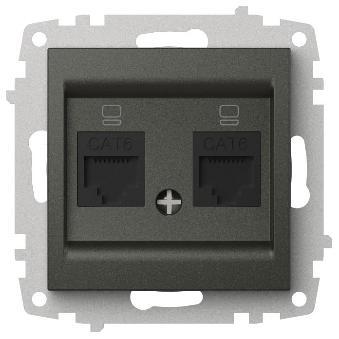 Розетка двойная Ethernet RJ-45 без рамки Elbi Eleсtriс Zena Vega 609-011100-248