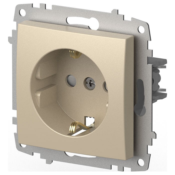 Розетка с заземлением и со шторкой, без рамки Elbi Eleсtriс Zena Vega 609-012500-243