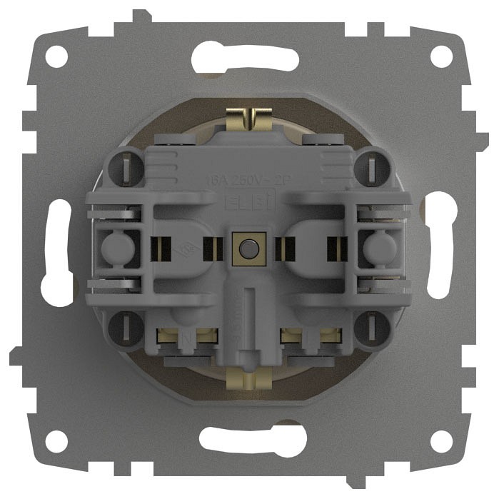 Розетка с заземлением и со шторкой, без рамки Elbi Eleсtriс Zena Vega 609-012500-243