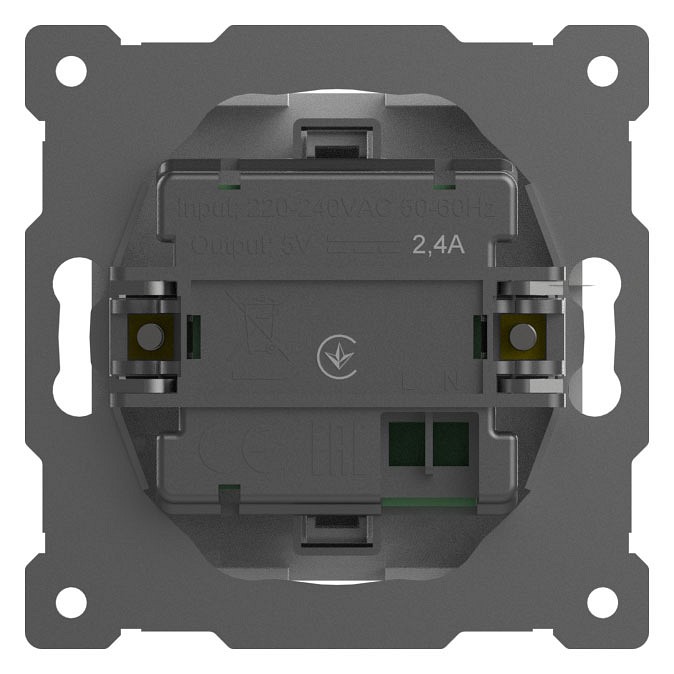 Розетка 2хUSB type A без рамки Elbi Eleсtriс Zena Vega 609-015600-143