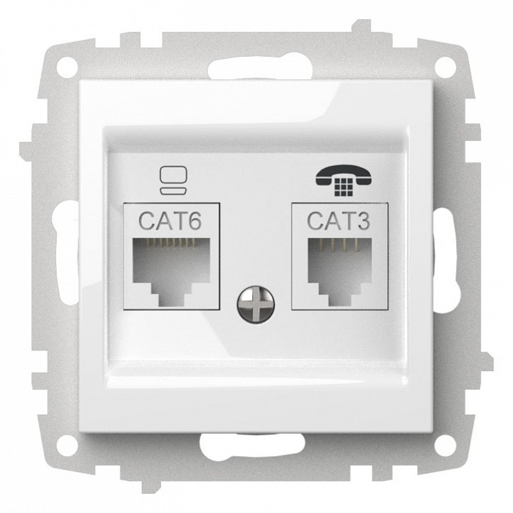 Розетка двойная RJ-12 и Ethernet RJ-45, без рамки Elbi Eleсtriс Zena Vega 609-015600-249