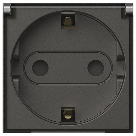 Розетка с заземлением и крышкой Elbi Moda Vox 611-041032-218