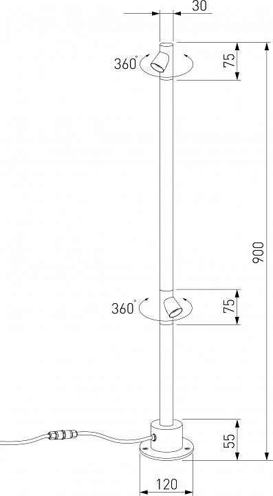 Наземный низкий светильник Elektrostandard Rone a066698