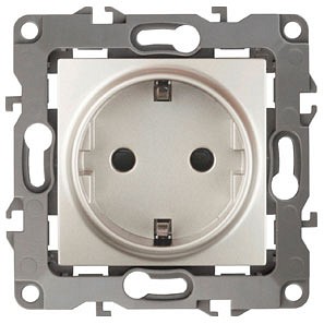 Розетка с заземлением без рамки ЭРА 12 сосна 12-2001-15