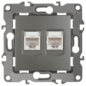 Розетка двойная Ethernet RJ-45 без рамки Эра Эра 12 12-3108-12