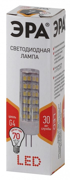 Лампа светодиодная ЭРА Стандарт G4 7 Вт 2700 К LED-JC-7W-220V-CER-827-G4
