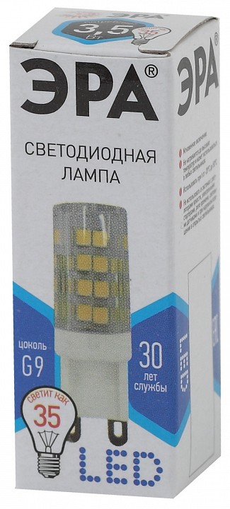 Лампа светодиодная Эра Стандарт G9 3.5Вт 4000K LED JCD-3,5W-CER-840-G9