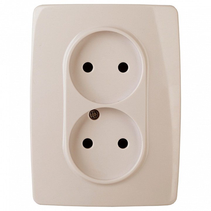 Розетка двойная без заземления Эра Эра 12 12-2107-02