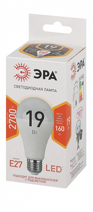 Лампа светодиодная Эра Стандарт LED A65-19W-827-E27