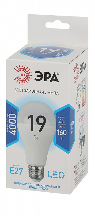 Лампа светодиодная Эра Стандарт LED A65-19W-840-E27