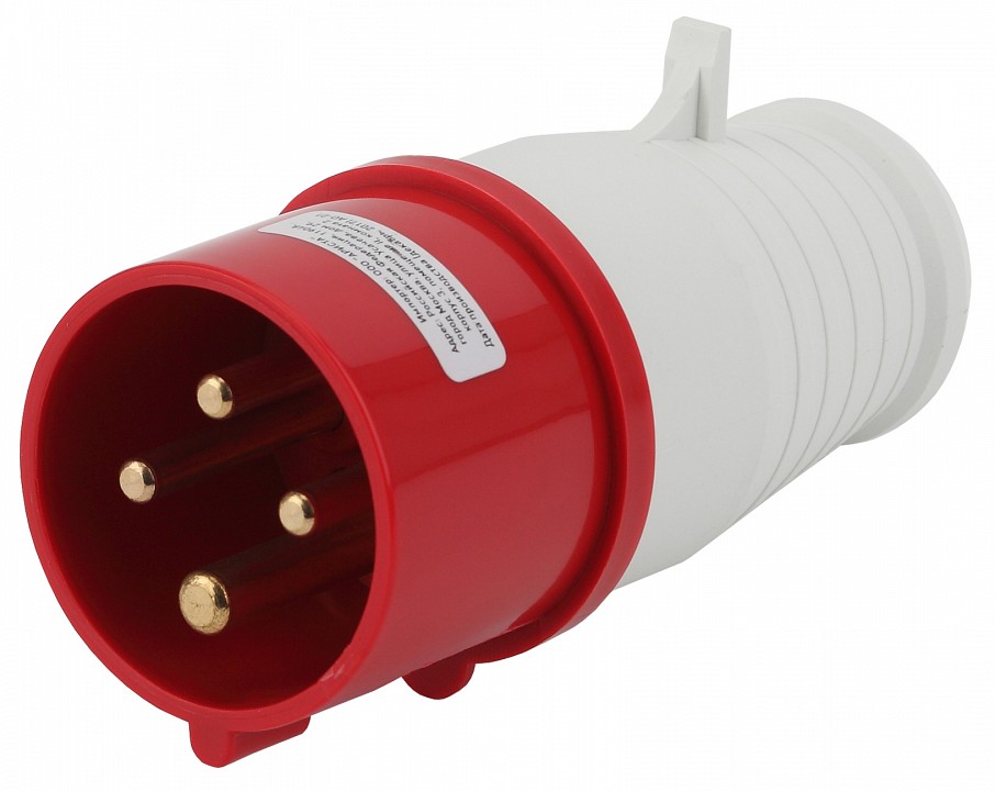 Вилка прямая ЭРА 3P+PE 16А IP44 V-16-3P-PE-IP44