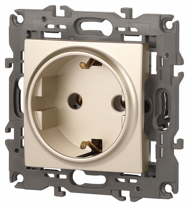 Розетка с заземлением, без рамки Эра Эра Elegance 14-2101-04