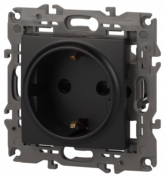 Розетка с заземлением, без рамки Эра Эра Elegance 14-2101-05