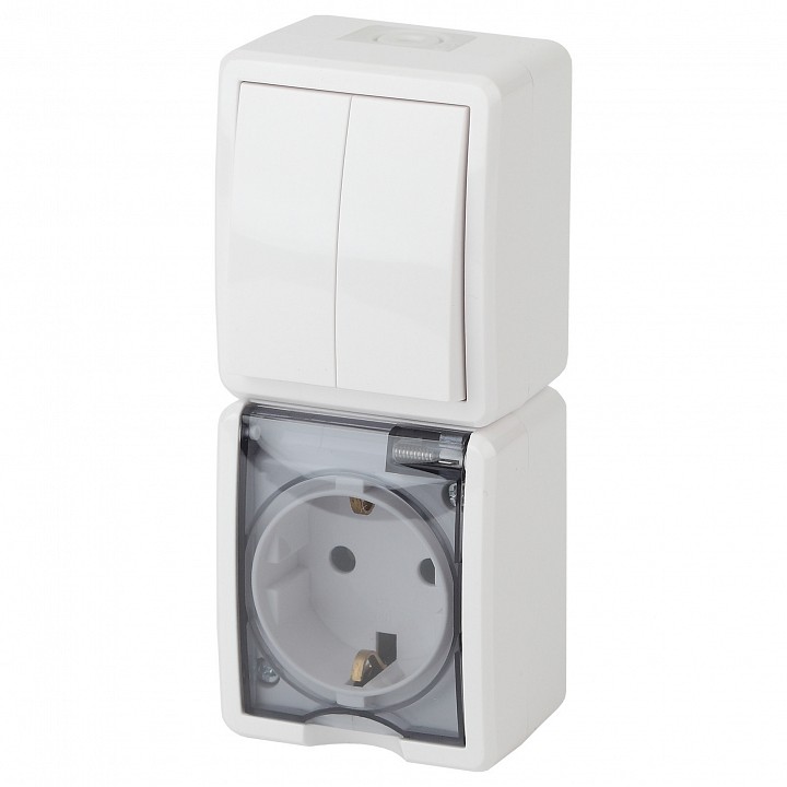 Блок с розеткой и выключателем Эра Эра Эксперт 11-7408-01