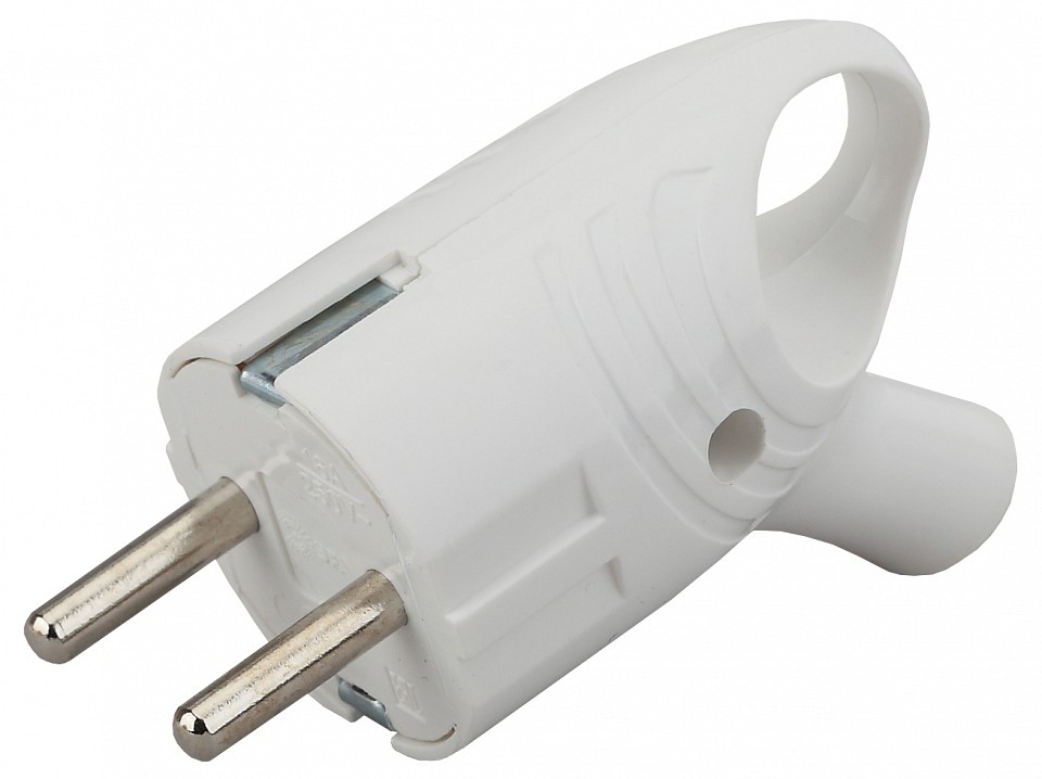 Вилка угловая с заземлением Эра  Vx4-W