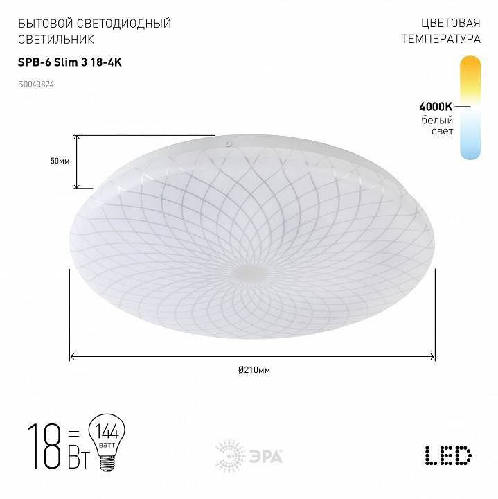 Накладной светильник Эра Slim SPB-6 Slim 3 18-4K