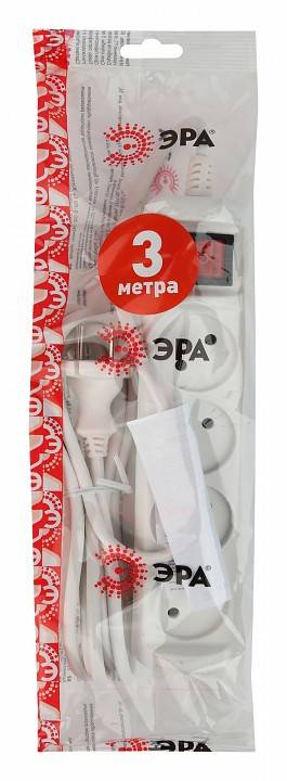 Сетевой фильтр ЭРА U-4s-3m-2x1 4 розетки 3 м Б0044053