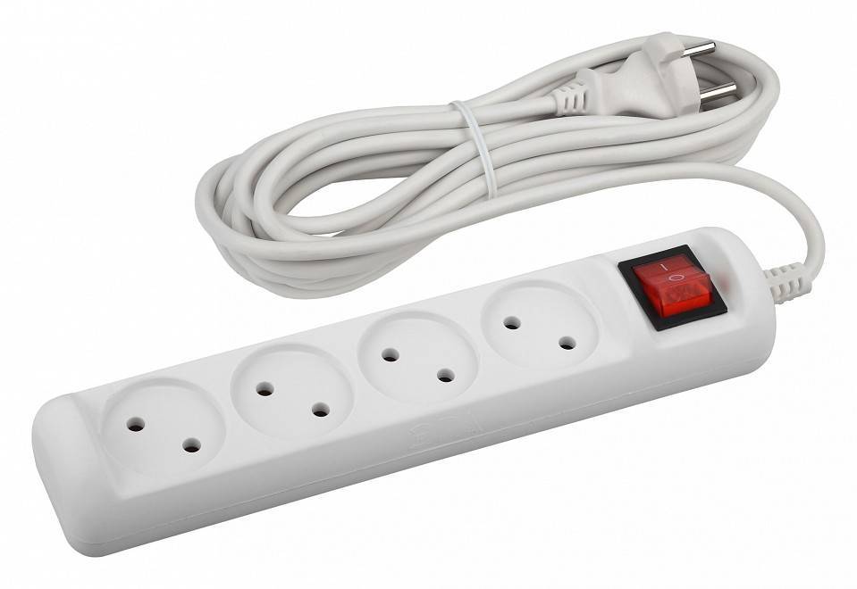 Сетевой фильтр ЭРА U-4s-5m-2x1 4 розетки 5 м Б0044054