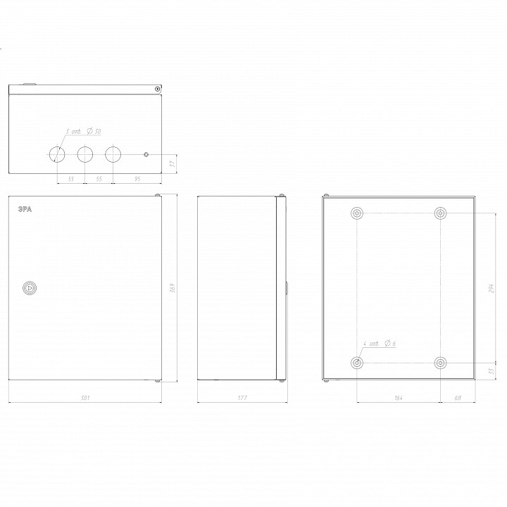 Электрический щиток накладной Эра  SHMPg-03_IP54_SIMPLE