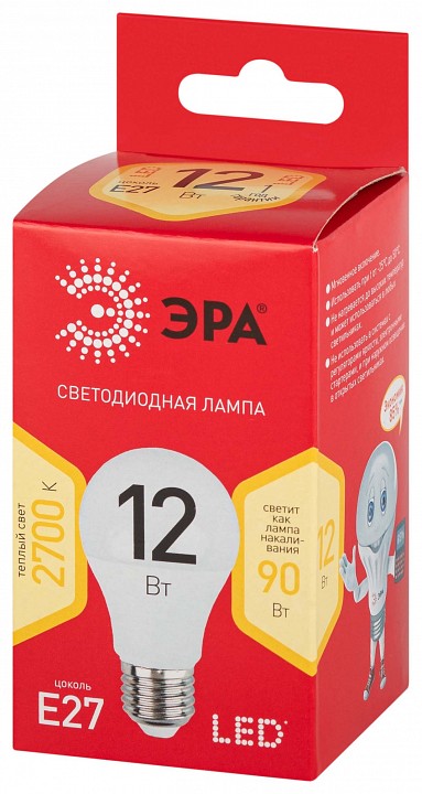 Лампа светодиодная Эра  LED A60-12W-827-E27 R