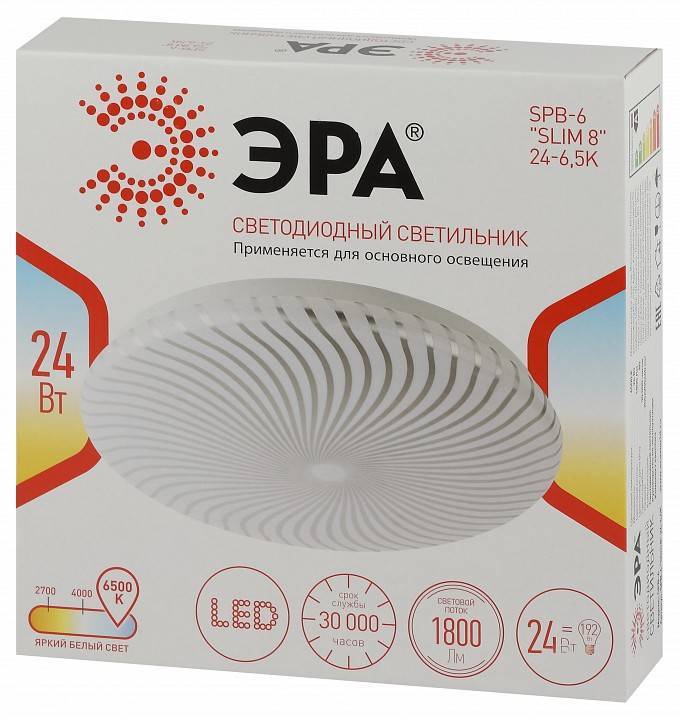 Накладной светильник Эра Slim SPB-6 Slim 8 24-6K